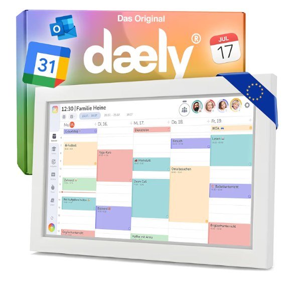 dæly Calendar digital family planner, 15.6-inch wall display